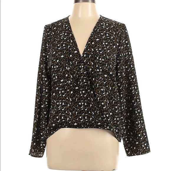 ABOUND - Surplice Patterned Pocket Blouse - Picture 1 of 4